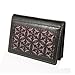 Produktbild Handgefertigt Schwarz Leder Bifold Mini Flower Muster Design Kredit Business Name Card Holder Fall Wallet mit ID Fenster und Geschenk-Box
