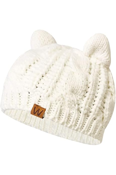 NEFF Women's Kitty Cat Beanie Hat, Grey 