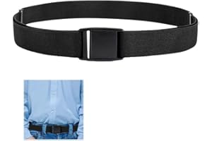 Azlanway Cinturón de tela universal para niños, 1 pieza, cinturón ajustable sin metal para uniformes escolares/jeans/pantalones y vestidos, Negro , Talla única