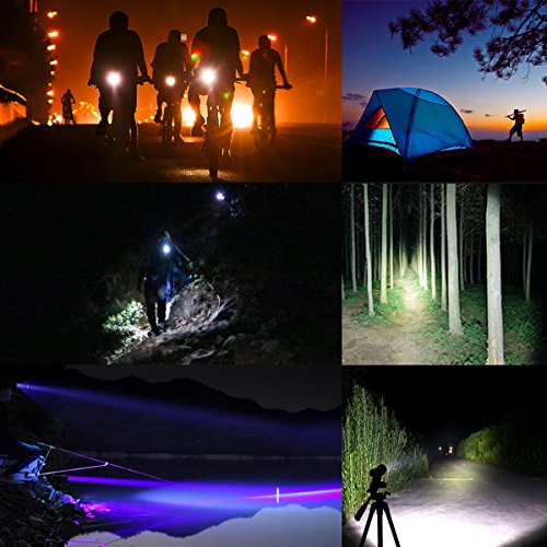 Taschenlampe LED | Apeanut 1000 Lumen wiederaufladbare Zoombar CREE XML2 T6 HandLampe | 5 Leuchtsmodis Einstellbar und Fokus Wasserdicht Fahrradlampe inklusive 18650 Batterieabdeckung | Kinder Radfahren Camping Außen Outdoor Haushalt Büro usw - 5
