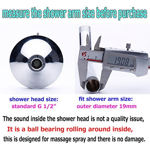 hoobest 12,7 cm Rainfall Hohe Druck Dusche Kopf, Luxus Spa-Feste Duschkopf sind Wasser Saver Modus, verstellbare Drehgelenk, 3 Spray settings-premium chrom Finish inklusive Spay (Teller - 2