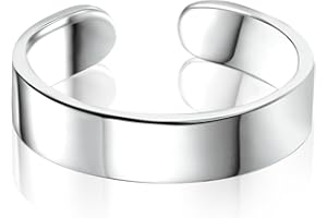 ALEXCRAFT Anelli Argento 925 Regolabile Uomo Donna a Fascia 2/4/5/10/15mm Mignolo Coppia Fidanzati Pollice Inossidabile