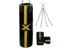 Xn8 Sports Unfilled Punching Bag for Boxing – 4ft & 5ft Heavy Duty Punch Bag with Boxing Mitts & Hanging Chain | Ideal for Kickboxing, Muay Thai, MMA, Grappling & Martial Arts Training