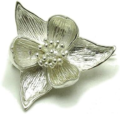 Sterling silver brooch flower Lotus solid 925