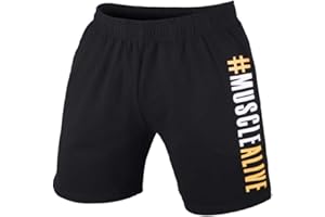 Muscle Alive Men Bodybuilding Gym Workout Shorts Sprots Fitness Terry Cotton