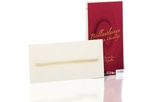 RÖSSLER PAPIER Rössler Elegant Envelopes without Window, Brilliant Linen Envelopes, Pack of 25, DIN Long, Letter Paper, Weddings, Colour: Ivory