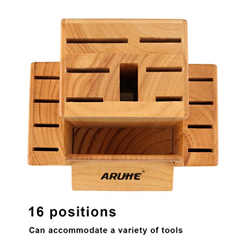 SHINY HOME® Professional Messerblock für14-tlg Messerset Block Messerhalter natur universal Holzblock Messerständer - 5