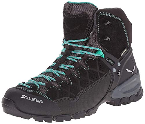Salewa Ws Alp Trainer Mid Gtx, Botas de senderismo Mujer, Negro/Morado (Black Out/Agata 0969), 38.5