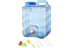 RuiDay Depósito de agua de 7,5 L-22 L con grifo, depósito de agua para camping con asas, dispensador de agua con grifo, bidón de agua potable para camping, bidón de agua para bebidas, apto para alimentos