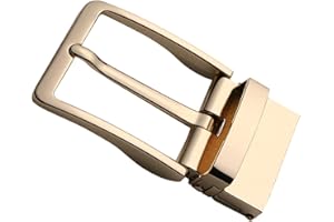 B Baosity Fibbia per Cintura Semplice Rettangolare Fibbia per Cintura Reversibile Lucidata a Cricchetto 40 Mm - Oro, 8x4cm