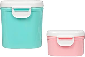 TIANLONG 2Pcs Baby Portable Formula Powder Box,Baby Milk Powder Dispenser,One Touch Formula Powder Pots,for Travel Feeding Formula, Coffee, Cereal
