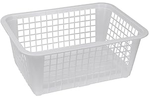 Metaltex Koszyk San Diego z tworzywa sztucznego w kolorze białym, metalowym, 14,3 x 36 x 26,6 cm