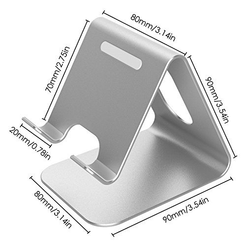 Handy Halterung, Sunvito Aluminium Metall stÃ¤nder Halter Desk Desktop Handy StÃ¤nder fÃ¼r iPhone Samsung Huawei iPad Tabletund E-Reader andere Smartphone(Silber)