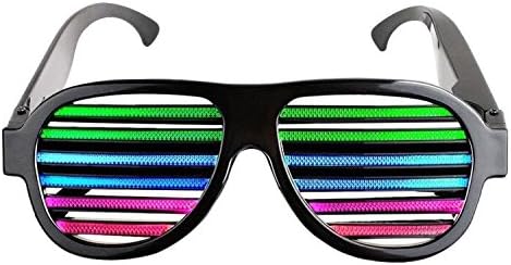 led Carnival Glass Party Glasses Musical Actived USB Rechargeable Flash Lighting Shutter Shades Eyeware for Carnival,Halloween,Bar, Bridal, Bachelorette, Wedding party, Christmas gift ,Mother day gifts and Decorations By LAMASTON