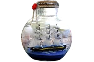 lynn Barco de vela en botella de deriva de cristal mediterráneo barco pirata deseando botella náutica decoración del hogar regalos artesanía