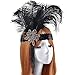Produktbild 1920s Stirnband mit Feder Schwarz Flapper 20er Haarband Great Gatsby Stil Vintage Pailletten Accessoires Plume Retro Haarschmuck Kopfschmuck für Damen Braut Karneval Kostüm Party Tanzabend LONGBLE (A)