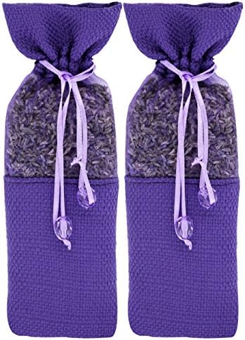 2-Packs of 40 Grams AC-061 Moth Sachets with Pure French Lavender Dried Flower Buds for Home Cabinets Closets and Wardrobe - Air Natural Freshener for Shoes, Office Drawers with No Additive