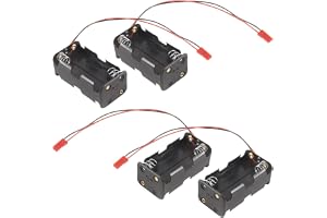 Hoite 4 x AA-batterihållare, 4 x AA-batterihållare för bil, lastbil, flygplan, JST-kontakt