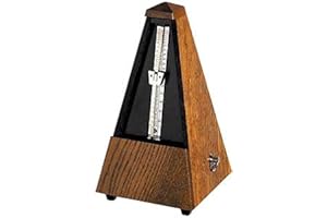 Wittner Metronome Taktell Forme Pyramide Système Maelzel Série 810 - Boîtier en bois massif - Avec cloche - Chêne brun mat - Mécanique à remonter - Pas de piles nécessaires - Fabriqué en Allemagne