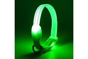 KOSKILL Light Up Dog Collar, Led Dog Collar Usb Rechargeable Waterproof, Flashing Dog Collars For Dark, Illuminated Dog Collars, Glowing In The Dark Dog Collar Lights For Dogs Night Walking(Green, S)