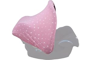 JYOKO KIDS Universal Sonnenschutz Sonnenverdeck kompatibel mit Maxi Cosi, Babyschalen oder Kinderwagen, gruppe 0 Autositz, geeignet für die meisten Marken (Pink Sparkles)