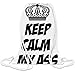 Produktbild Keep Calm My Ass Kundenspezifischen bedruckte Kordelzugtasche - 100% weicher Polyester - Eine stilvolle Tasche für den alltäglichen Gebrauch