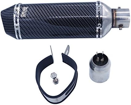 JHMOTO Carbon Fiber Exhaust Muffler With Moveable DB Killer For KTM Duke CBR1000R YZF R1 R6 GSXR NINJA Motorcycle Dirt Bike Street Bike