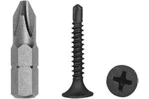 MARCOPOL Paquete de 100 tornillos de acero al carbono de fosfato negro de 3,5 x 25 mm, tornillo de chapa autoperforante (PH) cabeza avellanada Phillips (100, 3,5 x 25 mm)