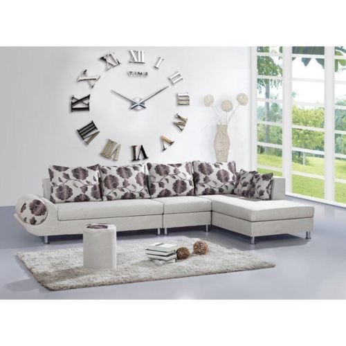 Yosoo DIY Riesen Wanduhr Acryl 3D Spiegel Oberflächen Aufkleber Wandtattoo Wohnzimmer Dekoration Uhr Zimmerdeko Einzigartiges Geschenk (Silber) - 3