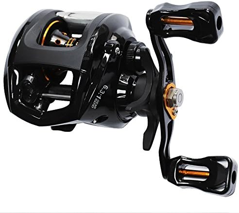 Baitcasting Fishing Reel - 12+1 Shielded Ball Bearings - 6.3:1 Fast Baitcast Baitcasters Reels with Magnetic Braking System- 20LB Ultra Smooth Carbon Fiber Drag(Right Hand)