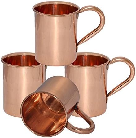 TeraShopee ® (Set of 4) Copper Mug for Moscow Mules 15 oz - 100% pure copper