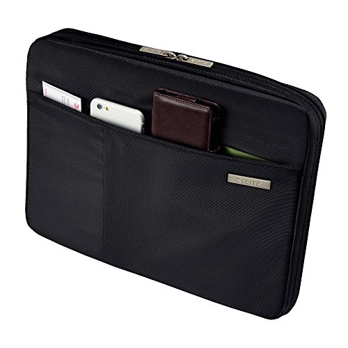 Leitz  Organisationsmappe f  r 10 Zoll Tablet  A4 Notizblock oder Notizbuch  Smart Traveller  Polyester Metall  Complete  Schwarz  62250095