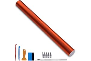 NewL Pellicola adesiva in vinile opaca, 30 cm x 300 cm, colore arancione spazzolato, in acciaio inox metallizzato, opaca, cromata, per motore, laptop e mobili