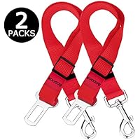 Aodoor Auto Hunde Sicherheitsgurt Hundegurt Sicherheitsgeschirr Hunde Adapter Autosicherheitsgurt Rot 18-27.5in 2 pack