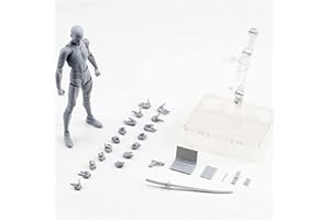 AXXHOTHO Action Figures Body-Kun DX & Body-Chan DX PVC Figur Modellzeichnung für S H Figuarts mit Box für Künstler (Grau, männlich)