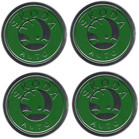 SKODA WHEEL CENTRE STICKER BADGE LOGO ALLOYS WHEEL CAP STICKER WHEEL TRIMS SET OF 4