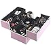 Beautify Large Professional Aluminium Pink Beauty Make Up Nail Cosmetic Box Vanity Case