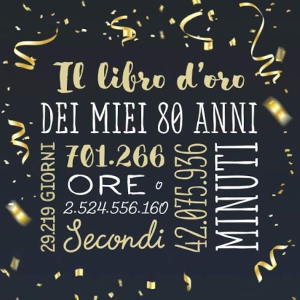 Libro Degli Ospiti Personalizzato Per 80° Compleanno – Bianco Con Palloncini Oro, GB-157