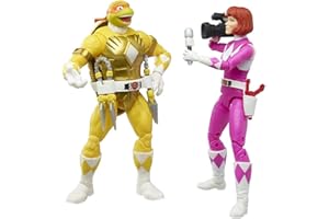 Hasbro- Power Rangers Teenage Mutant Ninja Turtles Light. Coll Michelangelo & Morphed April O'Neil Does Not Apply Playsets de Figuras de Juguete, Multicolor, único (F29675L00)
