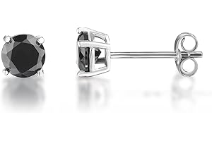 inSCINTILLE Lucciole Orecchini Punto Luce in Argento Rodiato con Zirconia Cubica - Varie Colorazioni (Nero, 0.30)