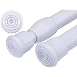 2 Pack Spring Tension Curtain Rods 18 to 28 inches Adjustable,Small Short Kitchen Curtains Rod,No Drilling,No Screws for Windows,Doorway,Bathroom