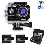 APEMAN A70 WIFI 14MP Full HD Sports Action Kamera camera wasserdicht mit 2 verbesserten Batterien und kostenlose Accessoires