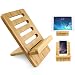 Produktbild icozzier Bambus einstellbar Tablet iPhone Ständer Mehrwinkel Tragbare Halterung für iPad, iPhone X 8 7 Plus, Sony, HTC und andere Android-Telefone