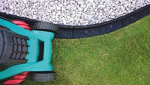 FlexiBorder – Wetterfeste, Rasenmäher-sichere, Flexible Garten Rasenkante – 6 x 1 Meter Länge in einem Pack (Schwarz) - 2