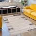 Produktbild Tapiso Sari Teppich Kurzflor | Teppiche Meliert in Designer Beige Braun Modern Bordüre | Abstrakt Streifen Linien Muster | Perfekt für Wohnzimmer, Gästezimmer, Esszimmer | ÖKOTEX 180 x 260 cm
