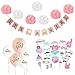 Produktbild V Baby Dusche Dekoration, It's A Girl und Gifts Girlande Banner und Luftballons, Neugeborene Fotorequisiten Konfetti Jungen Baby Dusche Geburtstags Party Dekorationen für Babyparty Deko-Rosa