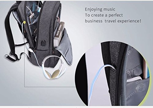 Tigernu 17inch USB laptop backpack  anti-theft business travel rucksack  Charcoal Black   charcoal black 