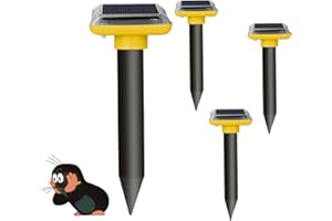 YOUKK Mole Repellent,Solar Maulwurfschreck,Maulwurf vertreiber 4 Stück,Um wühlmäuse zu vertreiben,Ultraschall Maulwurfschreck für Vertreiben Wühlmäuse,Maulwürfe vertreibens,Wühlmausschreck