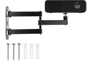 QWORK składany uchwyt ścienny do projektora, uchwyt projektora, regulowany 360°, gwint 1/4