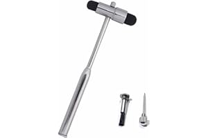 WJELET Marteau à réflexes neurologiques avec pinceau et aiguille intégrés, marteau à réflexes en plastique avec double tête, marteau à réflexes multifonctionnel, pour tests réflexes